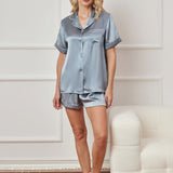 Kozey x Silky© Satin Silk Pajamas Short Pjs Set